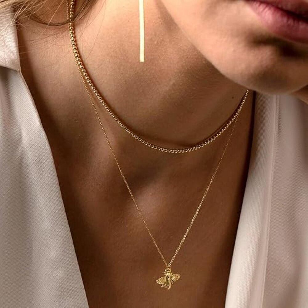 Neiman Marcus 14K Gold Plated Bee Necklace